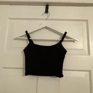 Babaton ARITZIA | Black Knit Cropped Tank Top